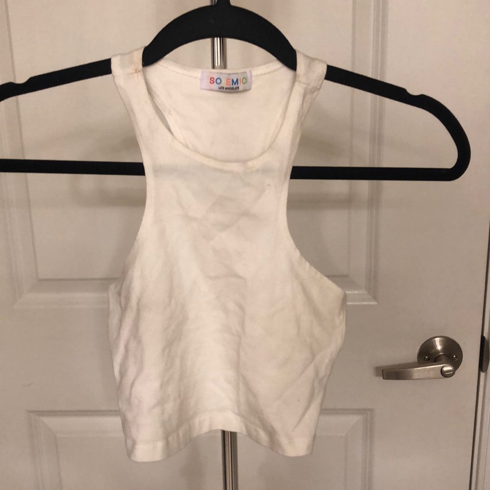 Plain White Racerback Crop Top